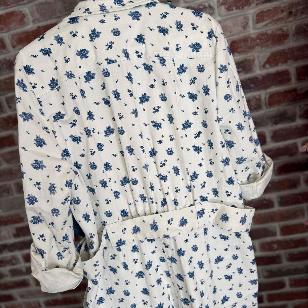 Sezane Roby Jumpsuit Roses Bleues - Size 46 - Picture 3 of 6